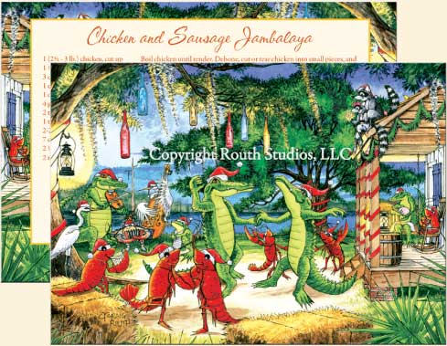 Louisiana Greeting and Christmas Cards - Cajun Greeting and Christmas Card - Christmas on the Bayou